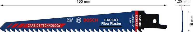 Lame de scie alternative BOSCH Expert Fibre Plaster S 641 HM longueur 150 mm largeur 19 mm (4000837443)