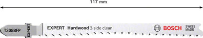 BOSCH Stichsägeblatt Hardwood 2-side T 308 BFP Gesamtlänge 117 mm ( 4000837447 )