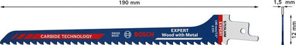 Lame de scie alternative BOSCH Expert Bois avec Métal S 715 LHM longueur 190 mm largeur 12 mm (4000837460)