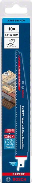 BOSCH Säbelsägeblatt Wood Metal Demolition S 1167 XHM Länge 225 mm Breite 25 mm ( 4000837465 )