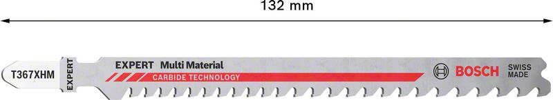 Lame de scie sauteuse BOSCH Expert Multi Matériau T 367 XHM longueur totale 132 mm (4000837475)