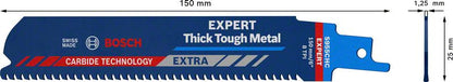 Lame de scie sabre BOSCH Expert Thick Tough Metal longueur 150 mm largeur 25 mm (4000837484)