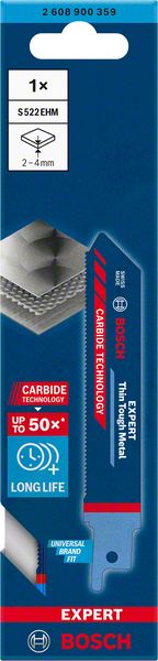 Lame de scie sabre BOSCH Expert Thin Tough Metal longueur 115 mm largeur 19 mm (4000837491)