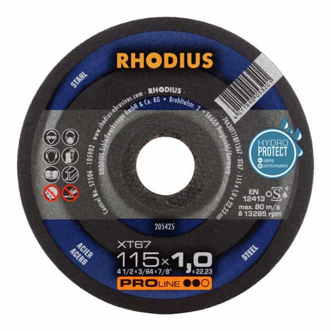 Disque à tronçonner RHODIUS XT67 D115x1mm droit (4000841257)