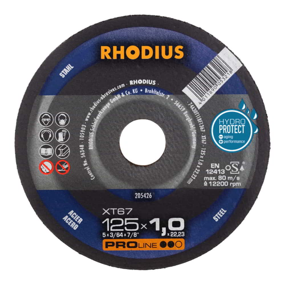 Disque à tronçonner RHODIUS XT67 D125x1mm droit (4000841258)