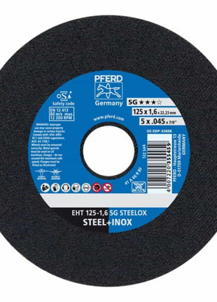 Disque à tronçonner PFERD SG STEELOX D125x1,6mm droit (4000841262)