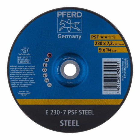 PFERD disque abrasif PSF STEEL D230xS7,2mm (4000842653)