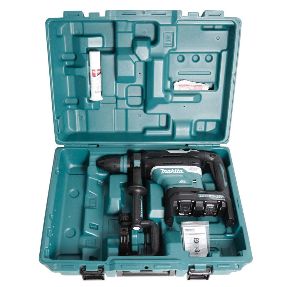 Makita DHR 400 M2U 2 x 18 V / 36 V Li-Ion Akku Bohrhammer Kombihammer SDS-Max im Koffer + 2 x 4,0 Ah Akku - ohne Ladegerät - Toolbrothers