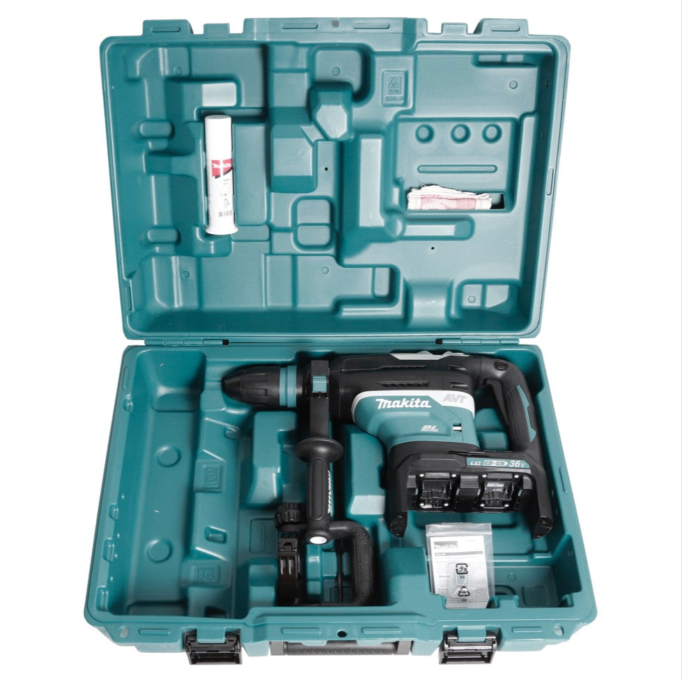 Makita DHR 400 T2U 2 x 18 V / 36 V Li-Ion Akku Bohrhammer Kombihammer SDS-Max im Koffer + 2 x 5,0 Ah Akku - ohne Ladegerät - Toolbrothers