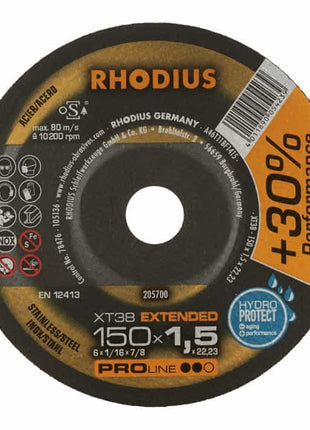 Disque à tronçonner RHODIUS XT38 D115x1mm droit (4000843740)