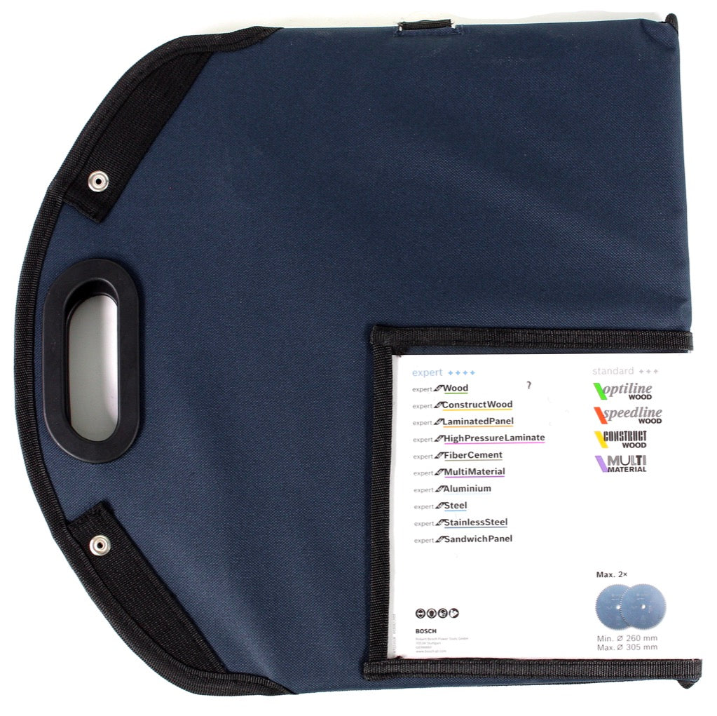 Bosch Professional Kreissägeblatt Tasche ( 1618D0008B ) Bohrung 30 mm / Ø 260-305 mm groß blau mit Sichtfenster - Toolbrothers