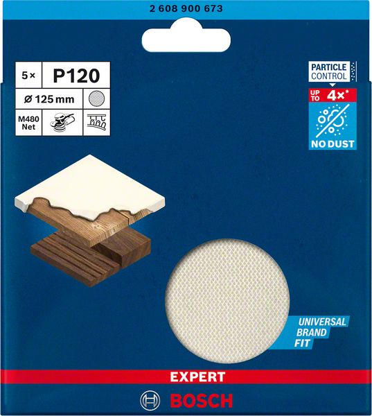 Disque abrasif à mailles BOSCH Expert M480 125 mm grain 120 (4000844853)