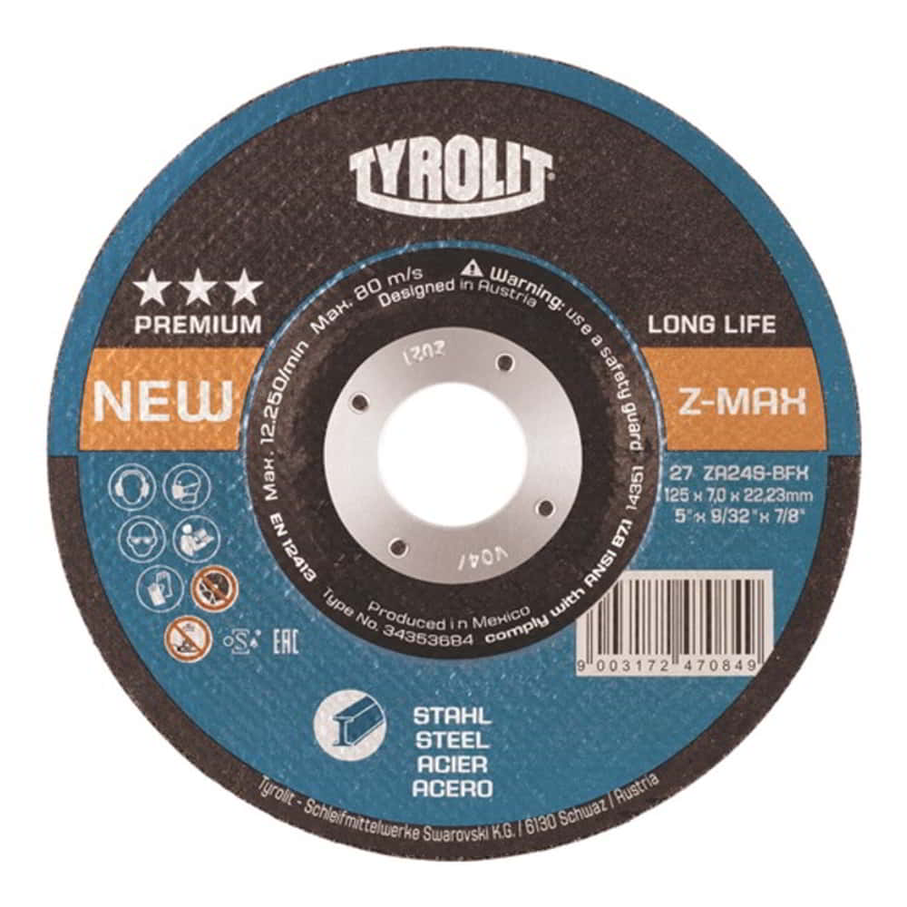 Disque abrasif TYROLIT LONGLIFE Z-MAX D125xS7mm (4000845206)