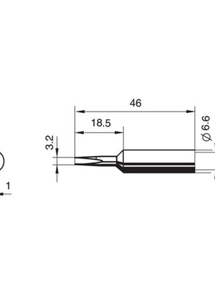 Punta de soldadura ERSA serie 832 en forma de cincel (4000872526)