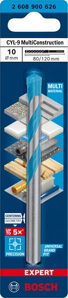 Foret à pierre BOSCH Expert CYL-9 diamètre nominal 10 mm longueur utile 80 mm (4000909778)