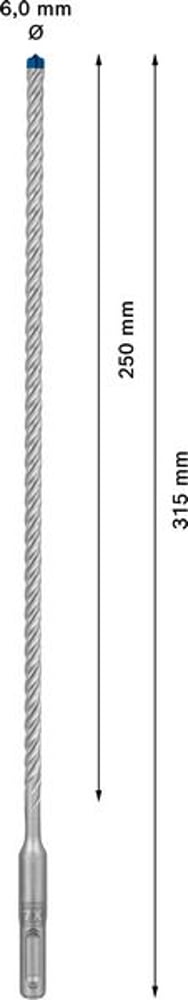 BOSCH Hammerbohrer Expert SDS-7X Ø 6,0 mm Arbeits-L.250 mm L.315 mm ( 4000909930 )