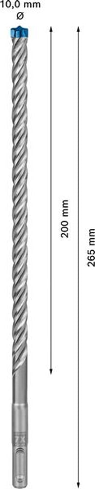 BOSCH Hammerbohrer Expert SDS-7X Ø 10,0 mm Arbeits-L.200 mm L.265 mm ( 4000909944 )