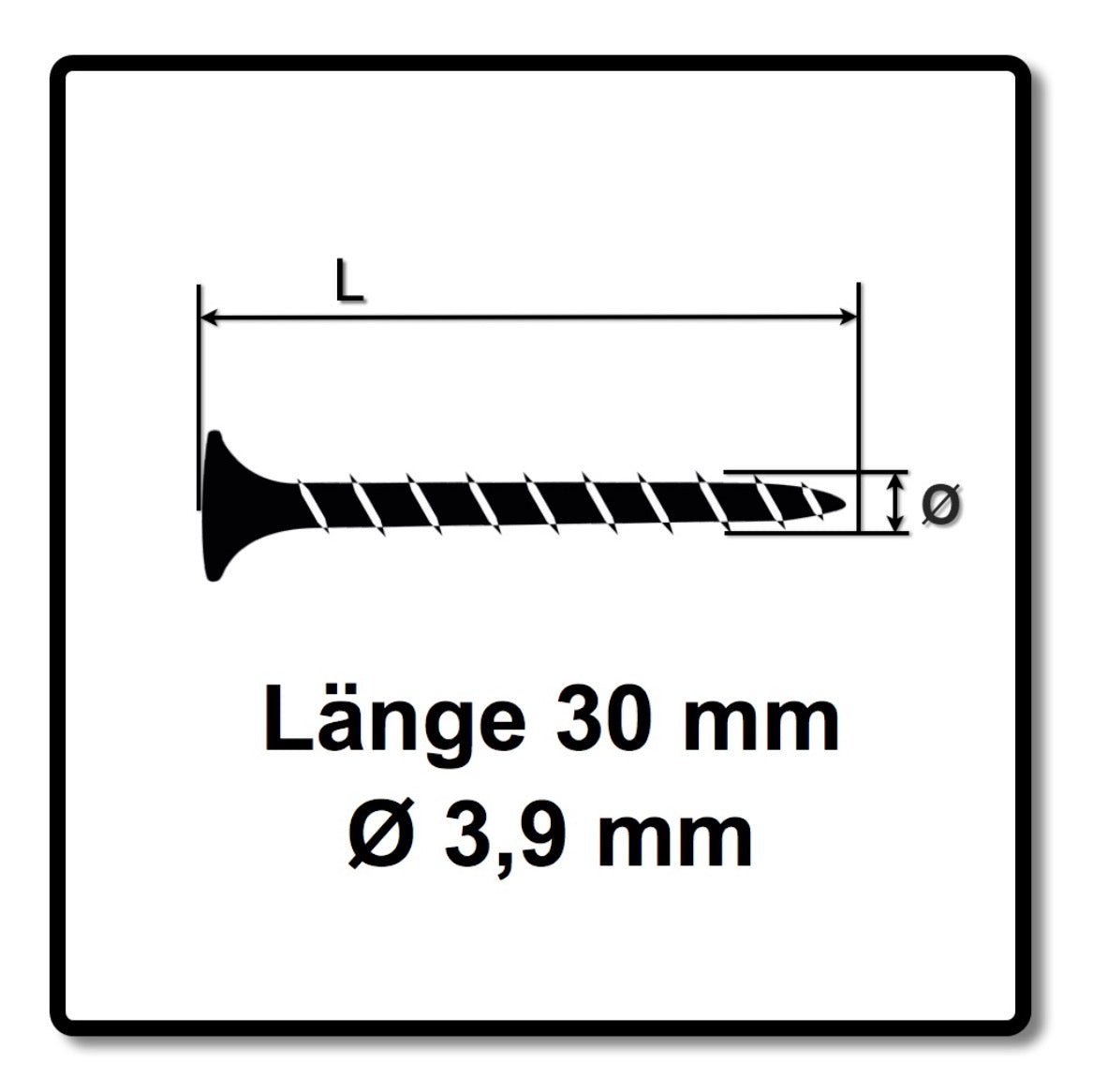 Technofast HBGF3930TE 1000 x Schnellbauschrauben Magazinschrauben 3,9 x 30 PH2 Grobgewinde - Toolbrothers