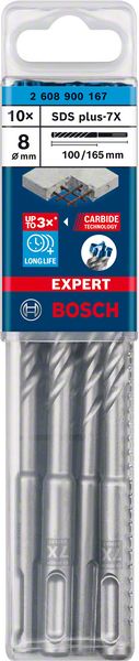 Marteau perforateur BOSCH Expert SDS-7X Ø 8 mm longueur utile 100 mm longueur 165 mm (4000909975)