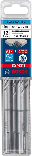 Marteau perforateur BOSCH Expert SDS-7X Ø 12 mm longueur utile 100 mm longueur 165 mm (4000909981)