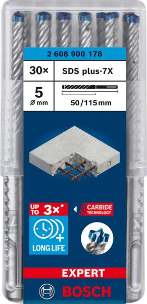 Marteau perforateur BOSCH Expert SDS-7X Ø 5 mm longueur utile 50 mm longueur 115 mm (4000909984)