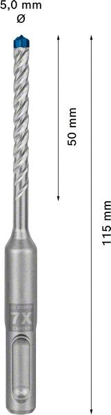 Marteau perforateur BOSCH Expert SDS-7X Ø 5 mm longueur utile 50 mm longueur 115 mm (4000909984)