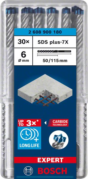 Marteau perforateur BOSCH Expert SDS-7X Ø 6 mm longueur utile 50 mm longueur 115 mm (4000909986)