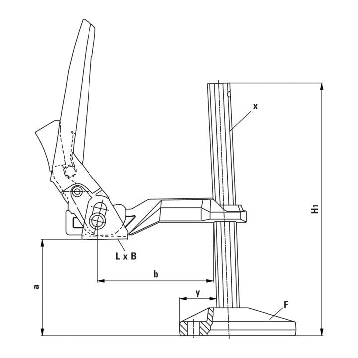 Pince de table de machine BESSEY hauteur de serrage 200 mm (4123740030)