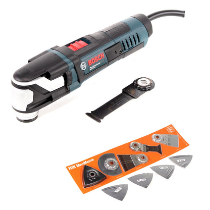 Bosch GOP 55-36 Professional Multi Cutter Multifunktionswerkzeug 550 W Starlock Max + Curved-Tec Wood + Metall Sägeblatt + Fein Zubehör-Set 17-tlg. - Toolbrothers