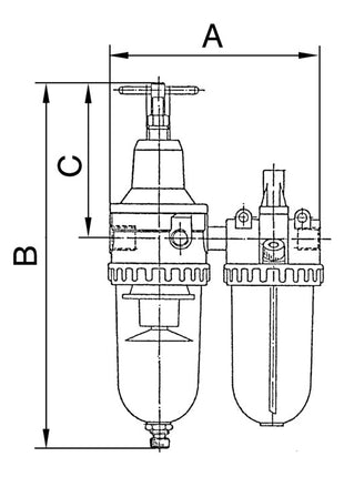 Unité de maintenance RIEGLER filetage standard G 1/4″ semi-automatique (4588880480)