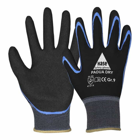 HASE gants Padua Dry taille 9 noir/bleu (8000094200)