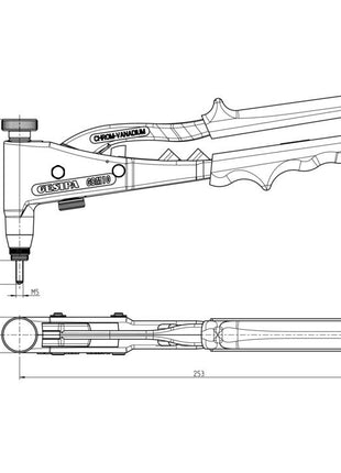 GESIPA écrou à rivets aveugles appareil portatif GBM10 longueur totale 260mm poids 0,6kg course 7mm (8000303348)