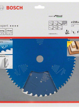 Lame de scie circulaire BOSCH Expert pour le bois diamètre extérieur 216 mm nombre de dents 40 WZ (8000342089)