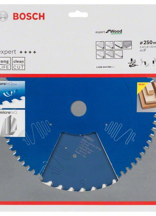 Lame de scie circulaire BOSCH Expert pour bois diamètre extérieur 250 mm nombre de dents 40 WZ (8000342101)