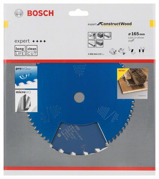 Lame de scie circulaire BOSCH diamètre extérieur 165 mm nombre de dents 24 WZ (8000342207)