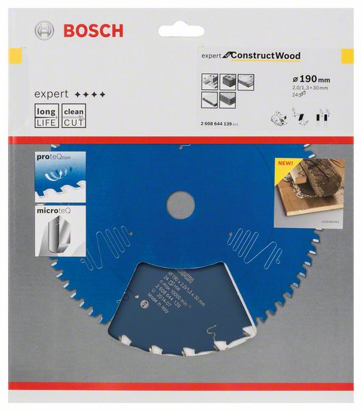 Lame de scie circulaire BOSCH diamètre extérieur 190 mm nombre de dents 24 WZ (8000342209)