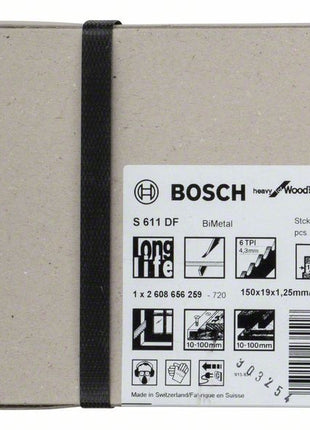 Lame de scie alternative BOSCH S 611 DF longueur 150 mm largeur 19 mm (8000343747)