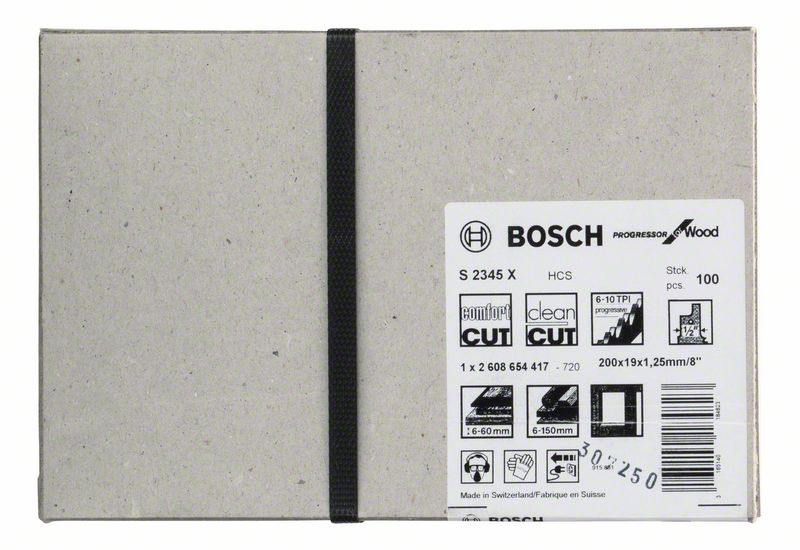 Lame de scie alternative BOSCH S 2345 X longueur 200 mm largeur 19 mm (8000343824)