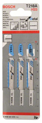 Lame de scie sauteuse BOSCH T 218 A Basic pour métal L.92mm pas de dent 1,1-1,5mm (8000346077)