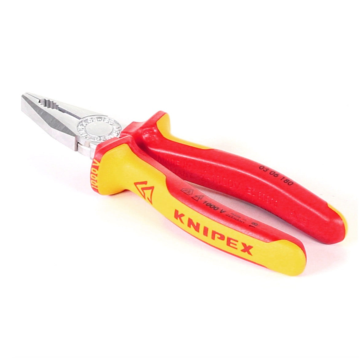 KNIPEX Kombizange Zange mit isolierten Mehrkomponenten-Hüllen VDE geprüft ( 03 06 180 ) - Toolbrothers