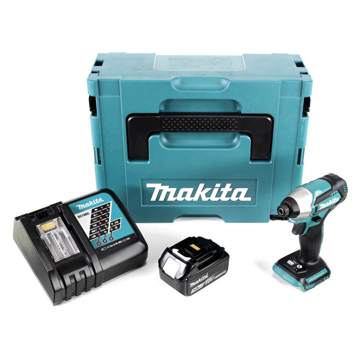 Makita DTD 155 RF1J 18 V Brushless Li-Ion Akku Schlag Schrauber im Makpac + 1 x BL1830 3,0 Ah Akku + 1 x DC 18 RC Ladegerät - Toolbrothers