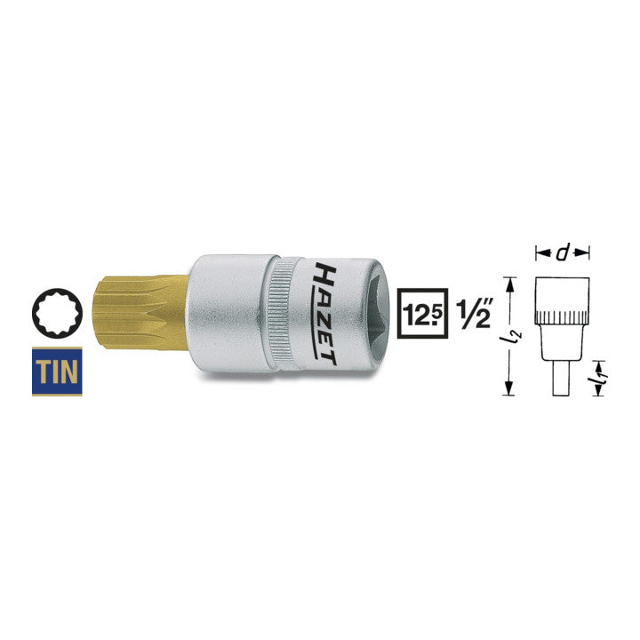 HAZET insert de clé à douille 990-10 1/2″ multi-dents interne (8000465945)