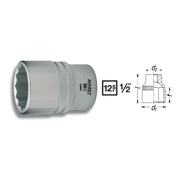 HAZET insert de clé à douille 900Z 1/2″ 12 pans (8000466652)