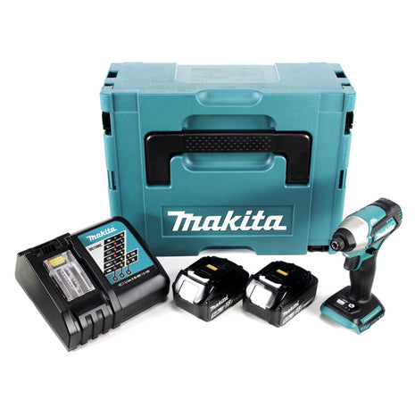 Makita DTD 155 RTJ Akku Schlagschrauber 18 V 140 Nm 1/4" Brushless + 2x Akku 5,0 Ah + Ladegerät + Makpac - Toolbrothers