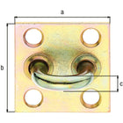 Oeillet GAH sur plaque, largeur support 32 mm, hauteur support 29 mm, support Ø 8 mm (8002392509)