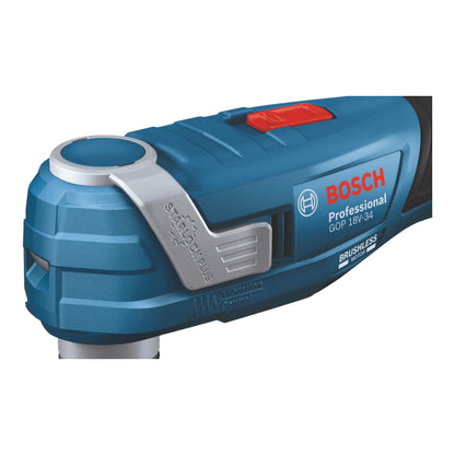 Bosch GOP 18V-34 Professional Akku Multi Cutter 18 V Starlock Plus ( 06018G2002 ) + 17 tlg. Zubehör + L-Boxx - ohne Akku, ohne Ladegerät