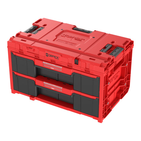 Qbrick System ONE Drawer 2 Toolbox 2.0 RED Ultra HD Boîte à outils personnalisée 587 x 380 x 340 mm 29 l avec deux tiroirs