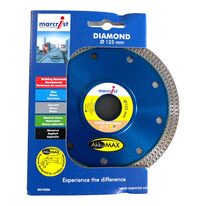 Disque à tronçonner diamanté pour carrelage et grès fin Marcrist CK850 AkkuMAX 125 x 22,23 mm (1853.0125.22)