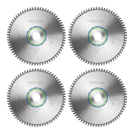 Festool HW 225x2,6x30 TF68 lame de scie circulaire aluminium / plastique 4 pièces (4x 488291) 225 x 2,6 x 30 mm 68 dents pour aluminium, métaux non ferreux, plastiques, PVC