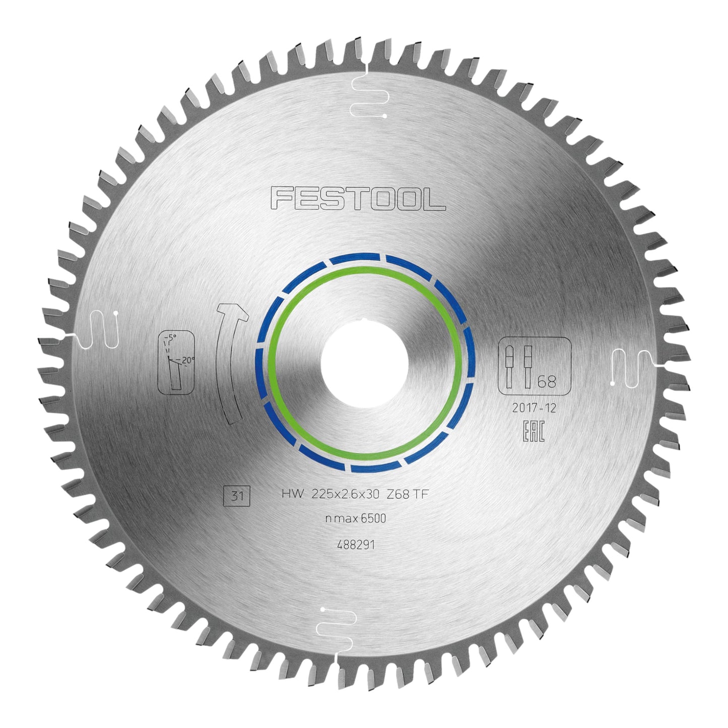 Festool HW 225x2,6x30 TF68 lame de scie circulaire aluminium / plastique 4 pièces (4x 488291) 225 x 2,6 x 30 mm 68 dents pour aluminium, métaux non ferreux, plastiques, PVC